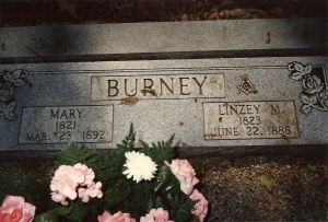 Newer headstone at original burial place